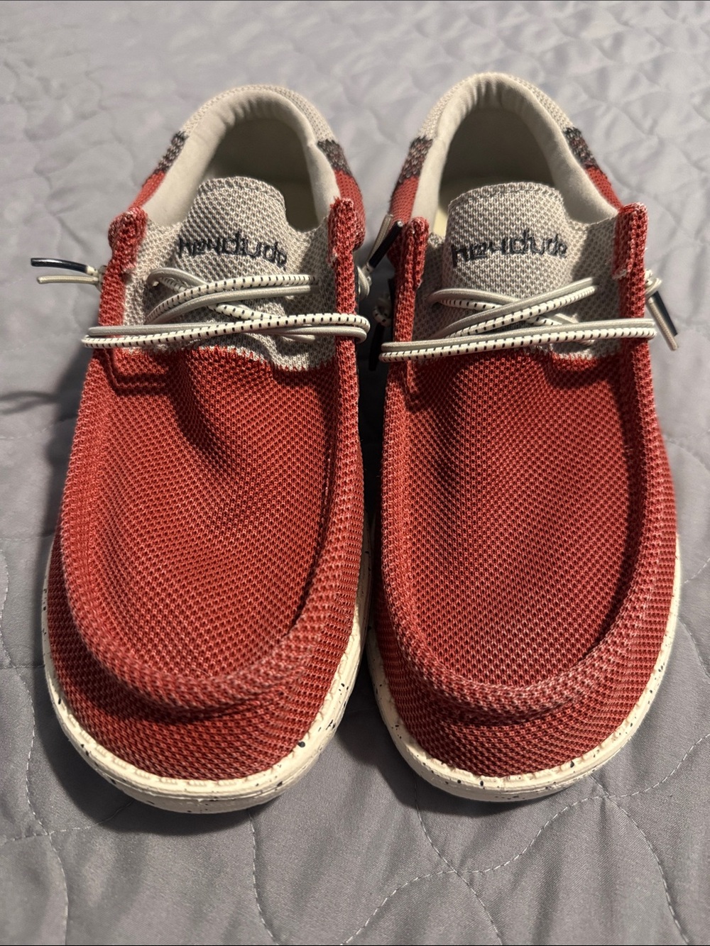 Hey Dude Men's Red Mesh Slip-On Loafers